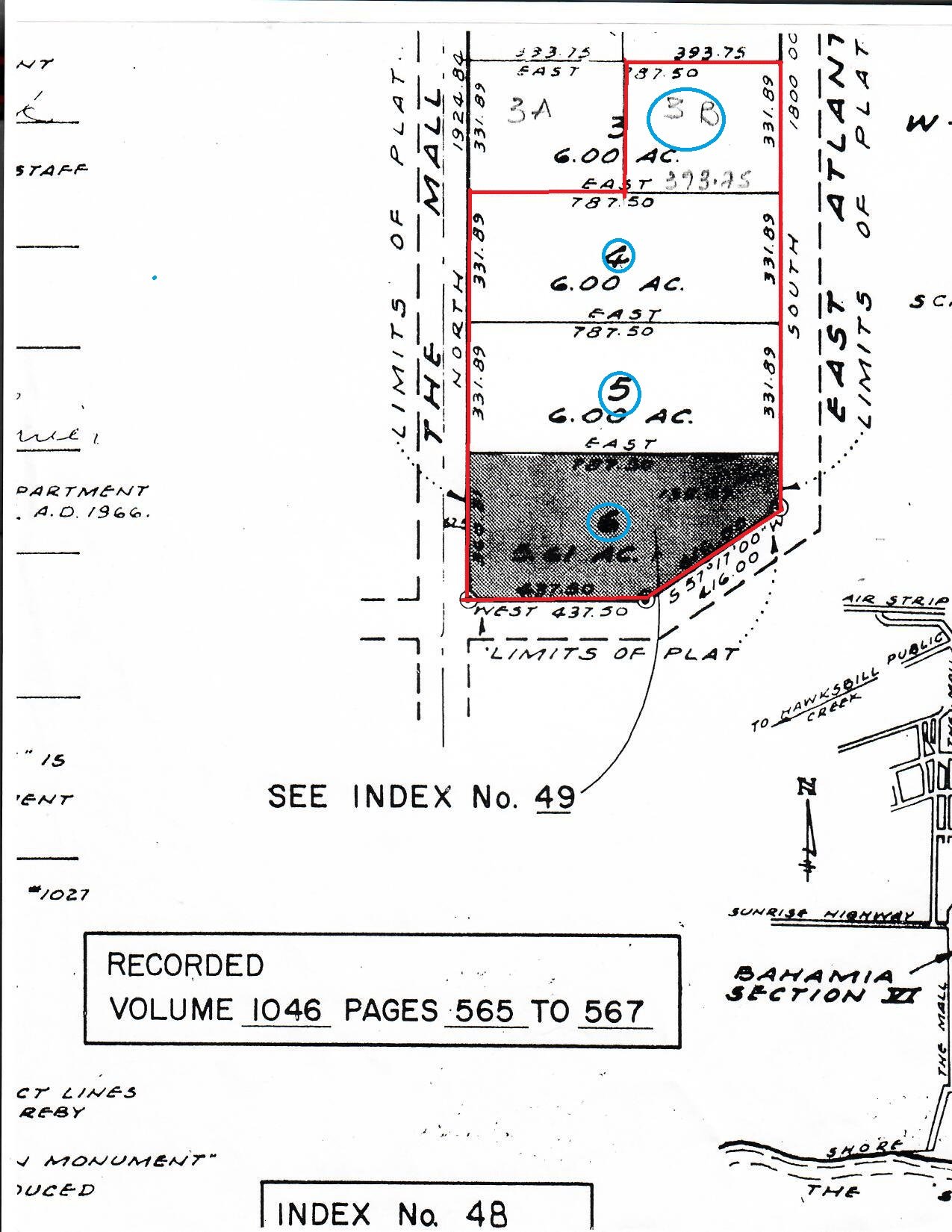 Bahamia Section VI Lots 3B, 4,5,6